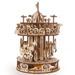 Ugears-wooden-toy-decoration-funny-puzzle-3D-carousel-song-mechanica