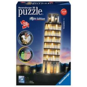 Ravensburger 3D Puzzle - Schiefer Turm von Pisa bei Nacht - 216pc - DE/EN